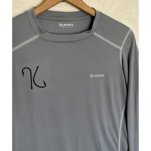 Simms Solarflex‎ UPF 50 Fishing Shirt Men's S Gray Long Sleeve Performance Sun
